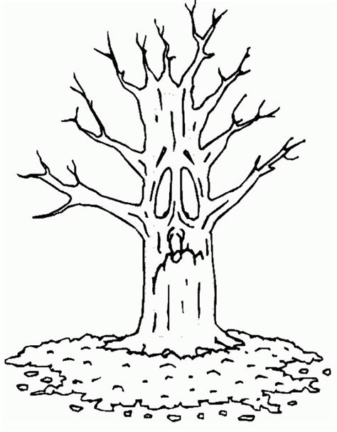 tree  leaves coloring page coloring home