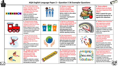 aqa english language paper  question   exemplar questions