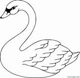 Swan Coloring Pages Easy sketch template