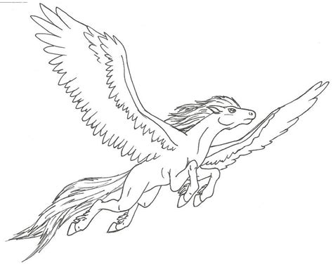 pegasus flying  ninetalesever  deviantart horse coloring pages