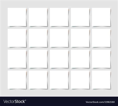 pieces square blank sheet white paper vector image