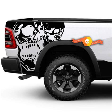 dodge ram truck   skull graphic decals stickers fits models
