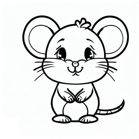 adorable mouse coloring page  print  color