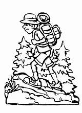 Hiking Coloring Pages Camping Backpack Boy Color Getcolorings Netart Print Popular Printable sketch template