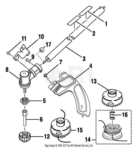 homelite rya cc string trimmer parts diagram   boom assembly