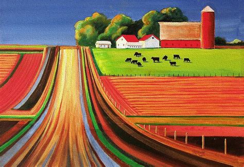 folk art farm painting  toni grote fine art america