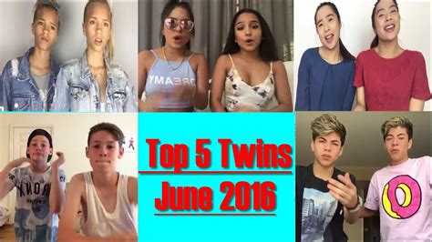 top 5 twins on musical ly june 2016 youtube