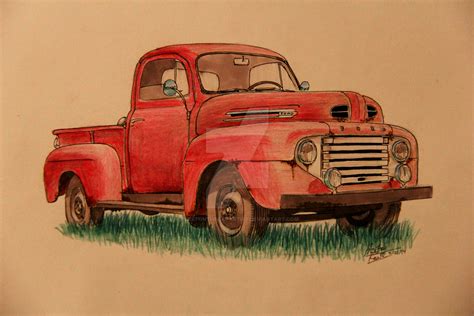 ford truck drawing  prestonthecarartist  deviantart