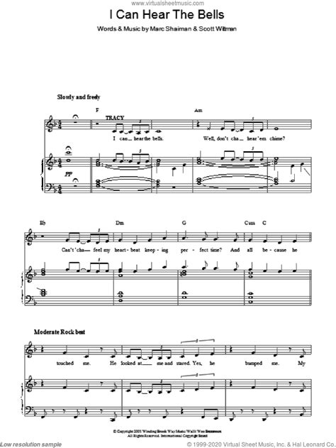 Shaiman I Can Hear The Bells Sheet Music For Voice Piano Or Guitar