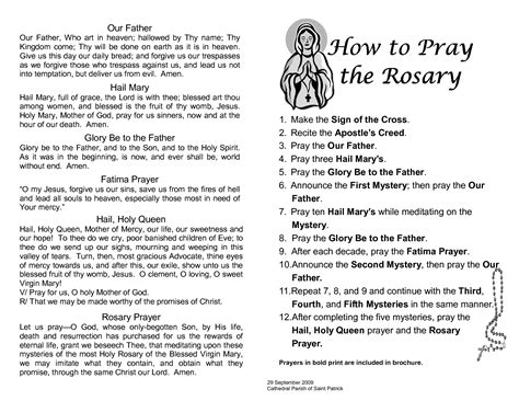 rosary prayer card printable