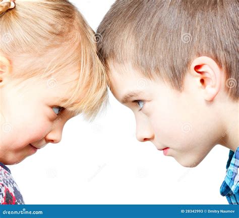 children face  face stock image image  brother enmity