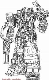 Transformers Devastator Transformer G1 Mewarnai Buku sketch template