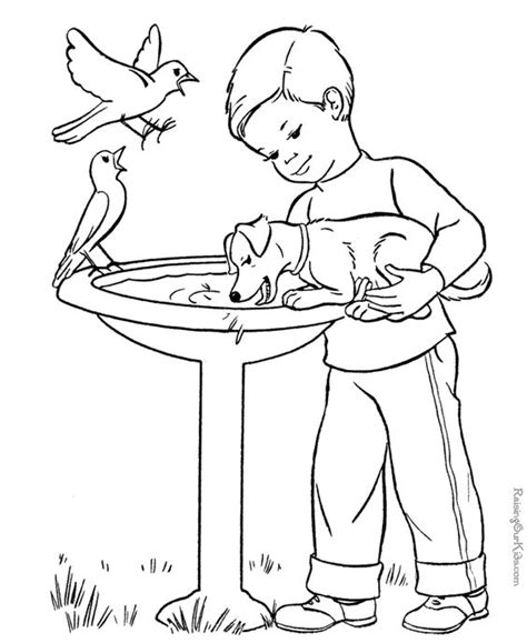 clay pot bird bath craft coloring pages png  file