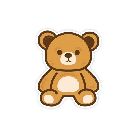 brown teddy bear sticker   white background