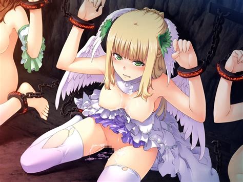 the big imageboard tbib 3girls angel angry areolae arms up bare shoulders barefoot bdsm