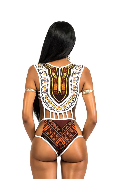 Custom Sexy Women Tropical African Print Swimwear Bikinis Woman