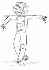 Scarecrow Draw Coloring Pages Drawing Halloween Step Drawings Head Printable Kids Sketch Fall Template Pumpkin Printables sketch template