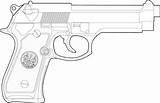 Beretta Pistola Glock Handgun Ak Pistole Ausmalbild Waffen Handwaffe Nerf Supercoloring Boyama Ammunition Armas Bereta sketch template