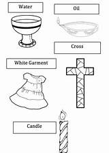 Baptism Catholic Taufe Arbeitsblatt Symbole Crafts Sacrament Sketchite sketch template