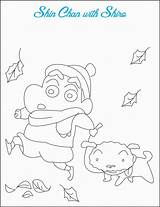 Coloring Shin Chan Pages Kids Family Drawing Print Pdf Sister Comments Crayon Coloringhome sketch template