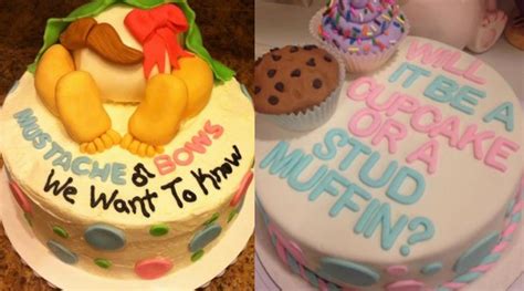 these gender reveal cakes have the internet laughing