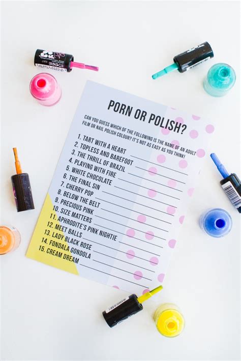 Porn Or Polish Hen Party Game Bachelorette Game And Bridal