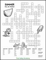 Puzzles Crossword Treevalleyacademy Activity sketch template