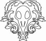 Skull Bird Getdrawings Damask Coloring Pages sketch template