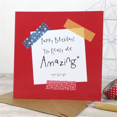 Funny Birthday Amazing For Your Age Birthday Card By Wink Design