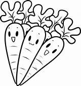 Carrot Coloring Drawing Pages Carrots Kids Draw Color Cute Drawings Print Fruits Paintingvalley Dragoart sketch template