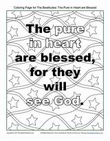 Coloring Pages Beatitudes Heart Sheets Printable Colouring Bible Kids Sundayschoolzone sketch template
