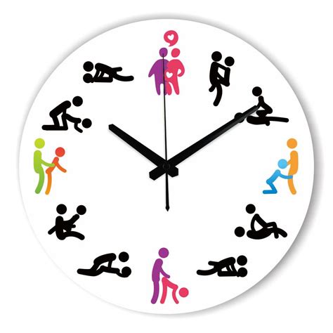 modern design sex position mute wall clock for bedroom wall decoration