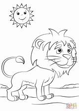 Coloring Lion Cartoon Cute Pages Printable Drawing Categories sketch template