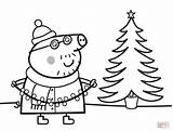 Pig Coloring Pages Tree Daddy Christmas Xmas Peppa Decorates Printable Super Supercoloring Colouring Navidad Kids Drawing Santa Dot Manga Cartoon sketch template