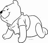 Coloring Winnie Pooh Crawling Look Wecoloringpage sketch template