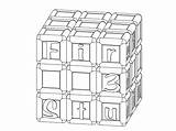 Cube Coloring Rubiks Template Pages Toy sketch template