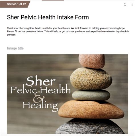 General Forms Sher Pelvic Health And Healing Llc