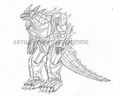 Godzilla Mechagodzilla Vs Pages Mecha Concept Coloring Drawing Deviantart Titanosaurus Getdrawings Template Sketch sketch template