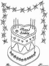 Birthday Coloring Cake Pages Printable A764 Happy Step Getdrawings Drawing Color sketch template