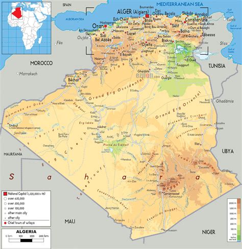 algeria map guide   world