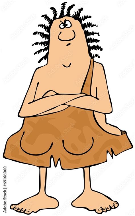 cavewoman with saggy boobs stock illustration adobe stock