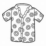 Shirt Hawaiian Coloring Pages Template Book Floral Popular sketch template