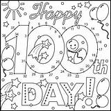 Dots 100th sketch template