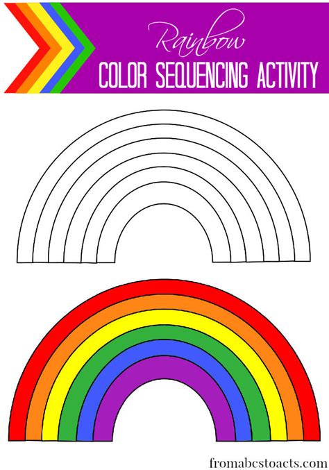 rainbow color sequencing activity  abcs  acts