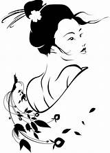 Geisha Asiatique Japonais Tattoo Pochoir Chinois Tatouage Chinoise Dicas Pyrography Engraving Personnages Zdroj Pinu Salvato sketch template