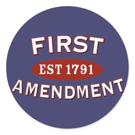 First Amendment Classic Round Sticker Zazzle