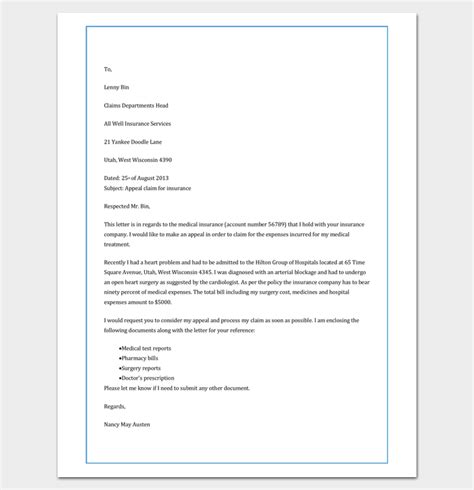 write  effective claim letter  formats samples examples
