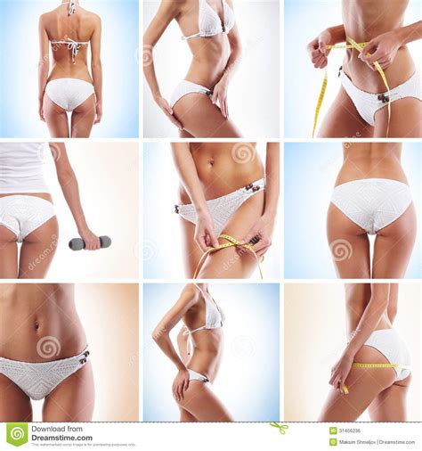a collage of images with female body parts royalty free stock image