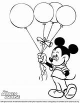 Mickey Mouse Coloring Pages Kids Holding Balloons Coloringlibrary Book Cartoon Disney Printable Birthday Many Will sketch template