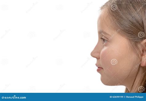 cute  girl side view isolated  white stock image image